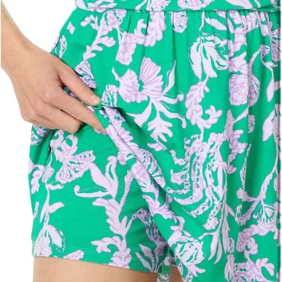 LILLY PULITZER Wyota Skirted Romper Brazilian Green Salty Sandbar. Large NWT - Picture 5 of 15
